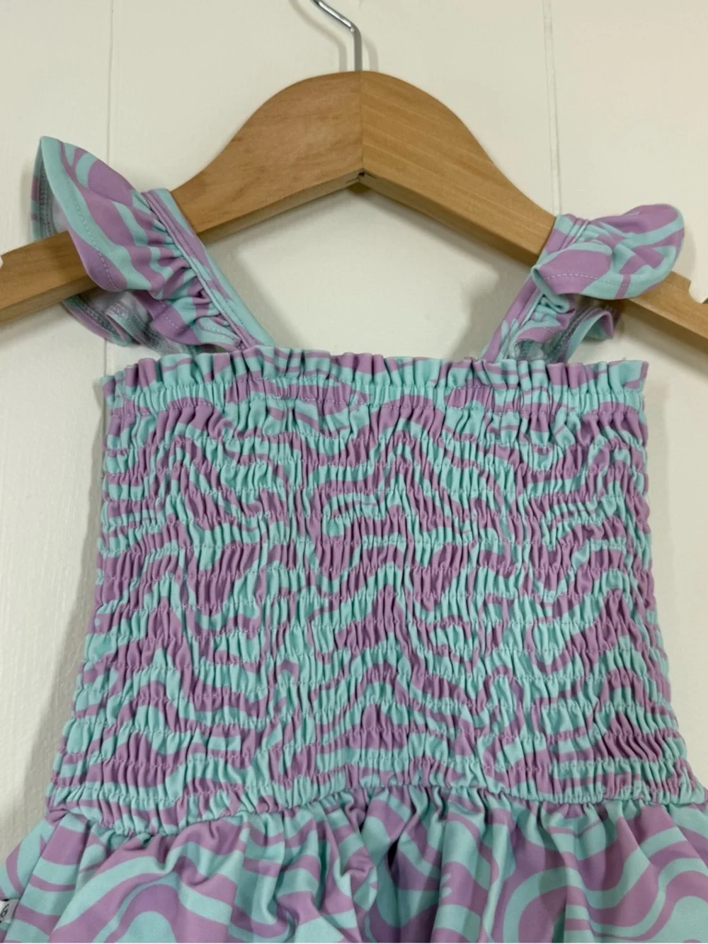 Caden Lane Smocked One Piece Swim Suit